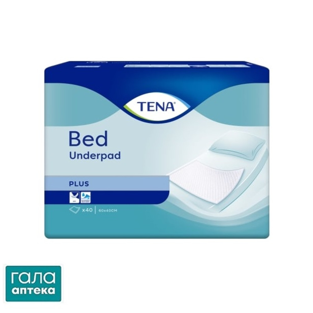 Пеленки Tena Bed Plus одноразовые впитывающие 60 x 40 см, 40 шт