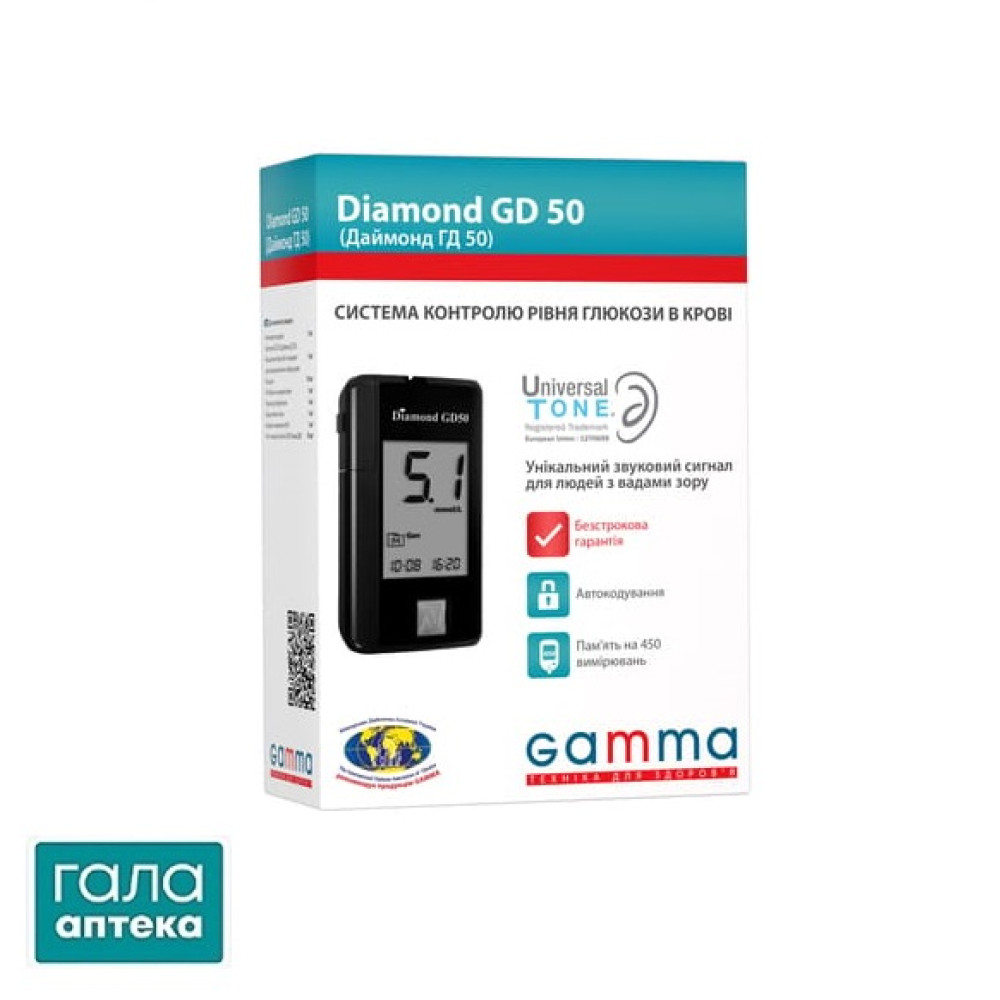 Система контролю рівня глюкози у крові GAMMA Diamond GD50