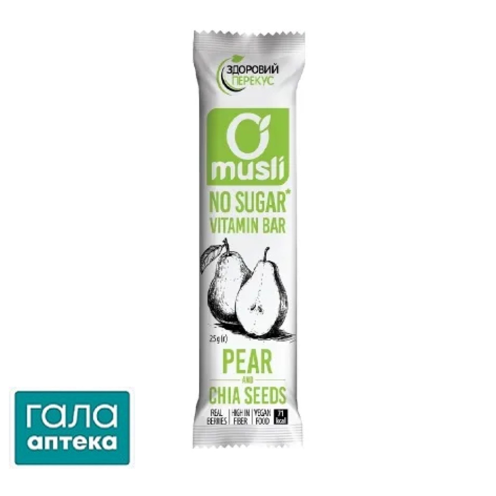 Батончик Здоровий Перекус Груша- насіння Чіа 25 г