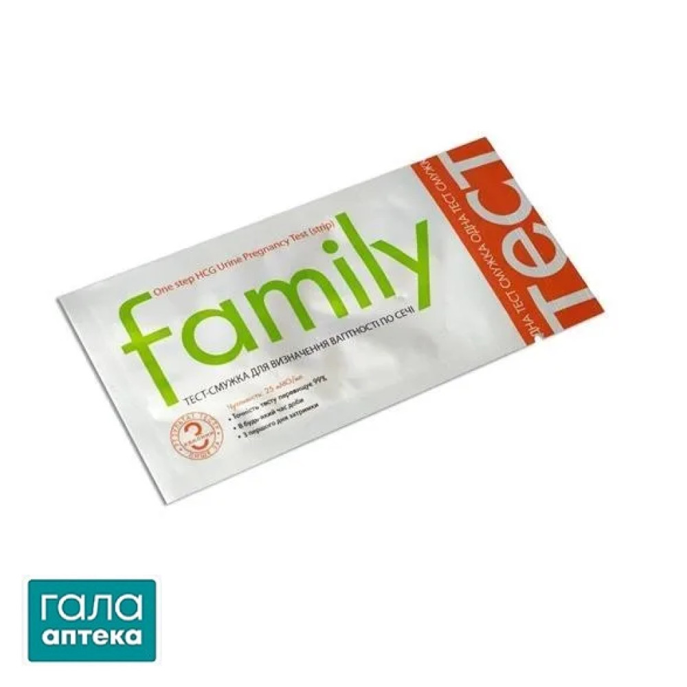 Тест-смужка Family для визначення вагітності, 1 штука