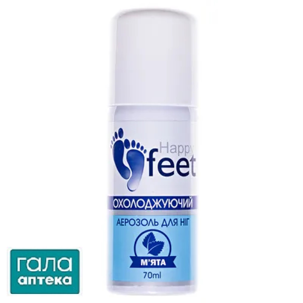 Аэрозоль для ног Happy Feet Охлаждающий мята, 70 мл