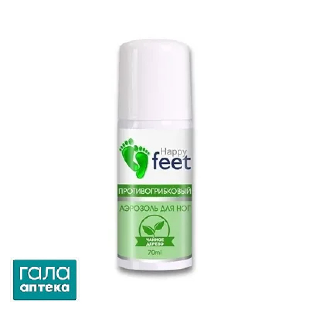 Аэрозоль для ног Happy Feet Противогрибковый чайное дерево, 70 мл