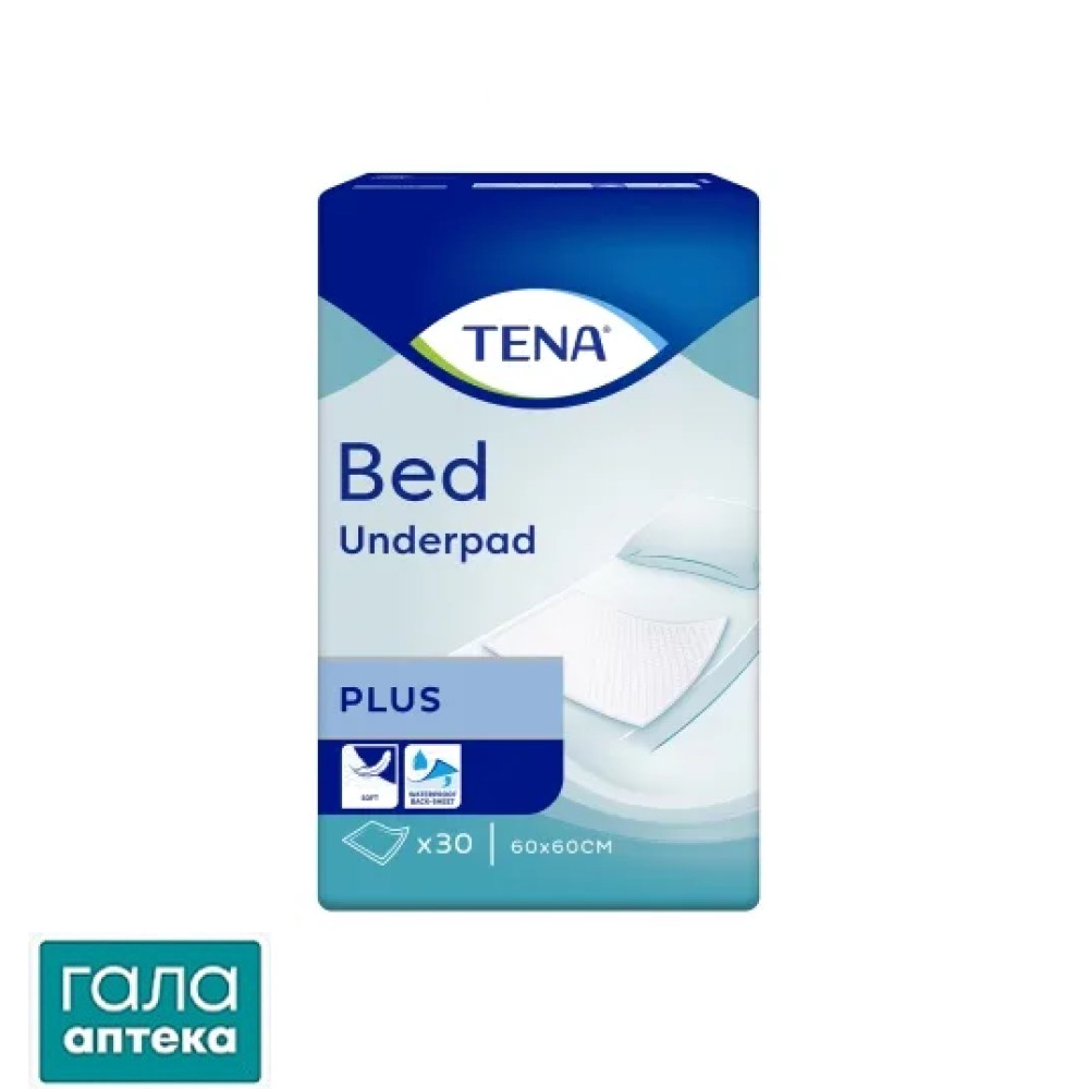 Пелюшки Tena Bed Underpad Plus одноразові поглинаючі 60 x 60 см, 30 шт
