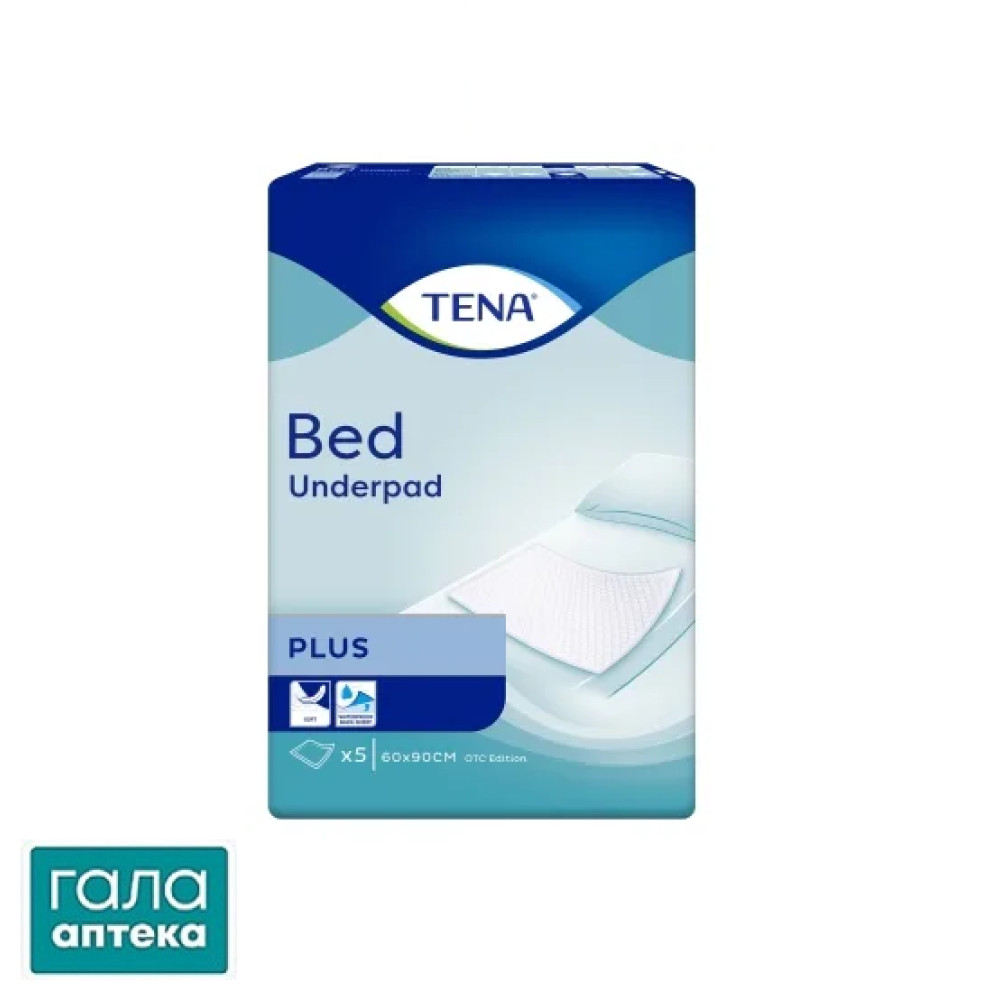 Пелюшки Tena Bed Underpad Plus одноразові поглинаючі 60 x 90 см, 5 шт