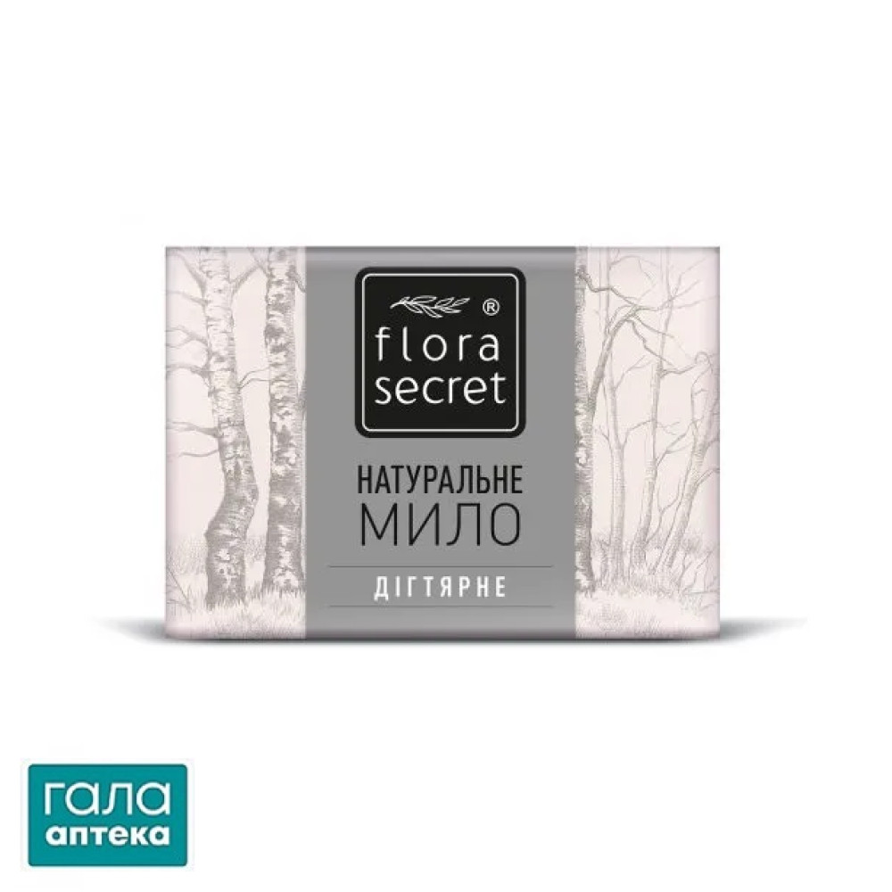 Мило Flora Secret дігтярне, з березовим дьогтем, 75 г