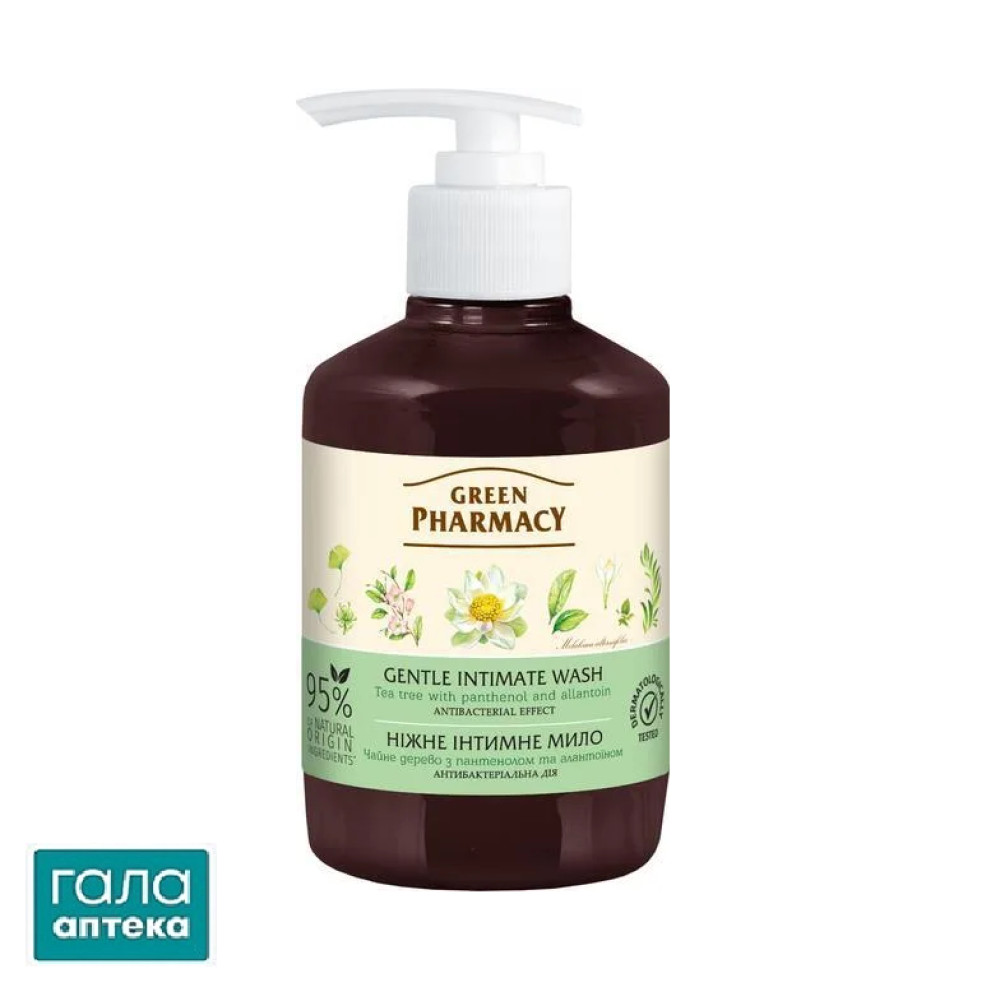 Мыло жидкое для интимной гигиены Green Pharmacy Чайное дерево антибактериальное действие, 370 мл