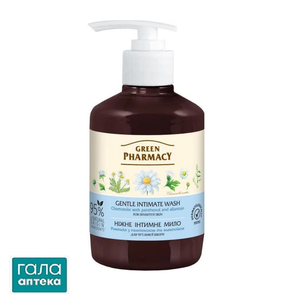 Мыло жидкое для интимной гигиены Green Pharmacy Ромашка для чувствительной кожи, 370 мл