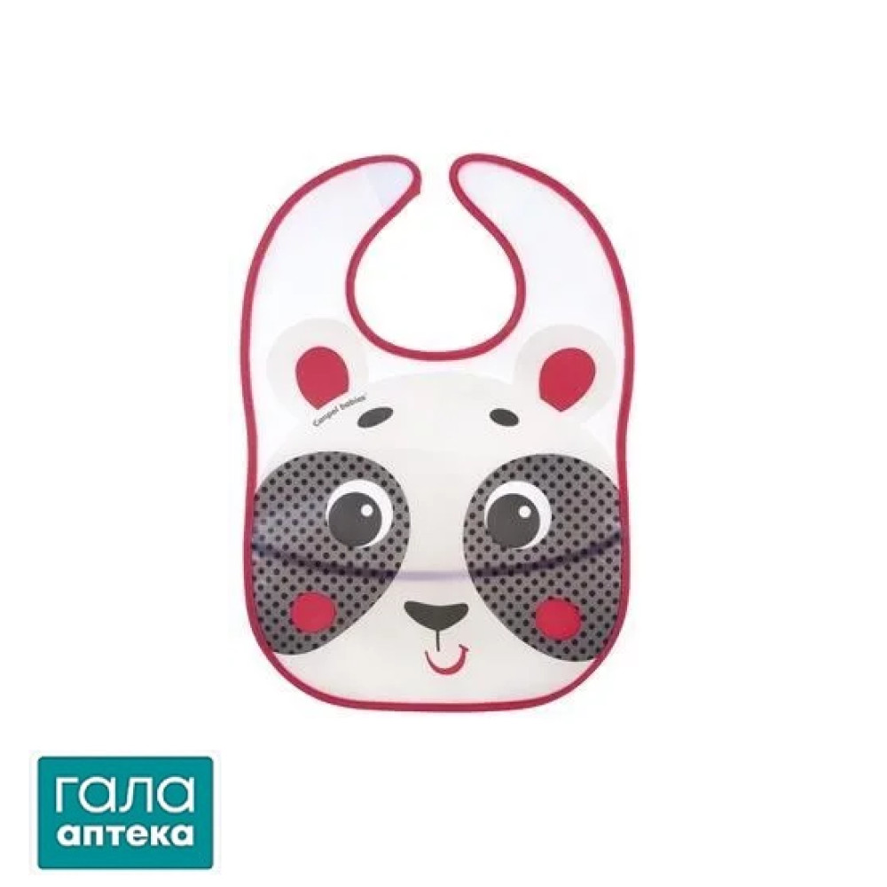 Слинявчик Canpol babies Hello Little пластмасовий з кишенькою, бежевий, 9/232_bei