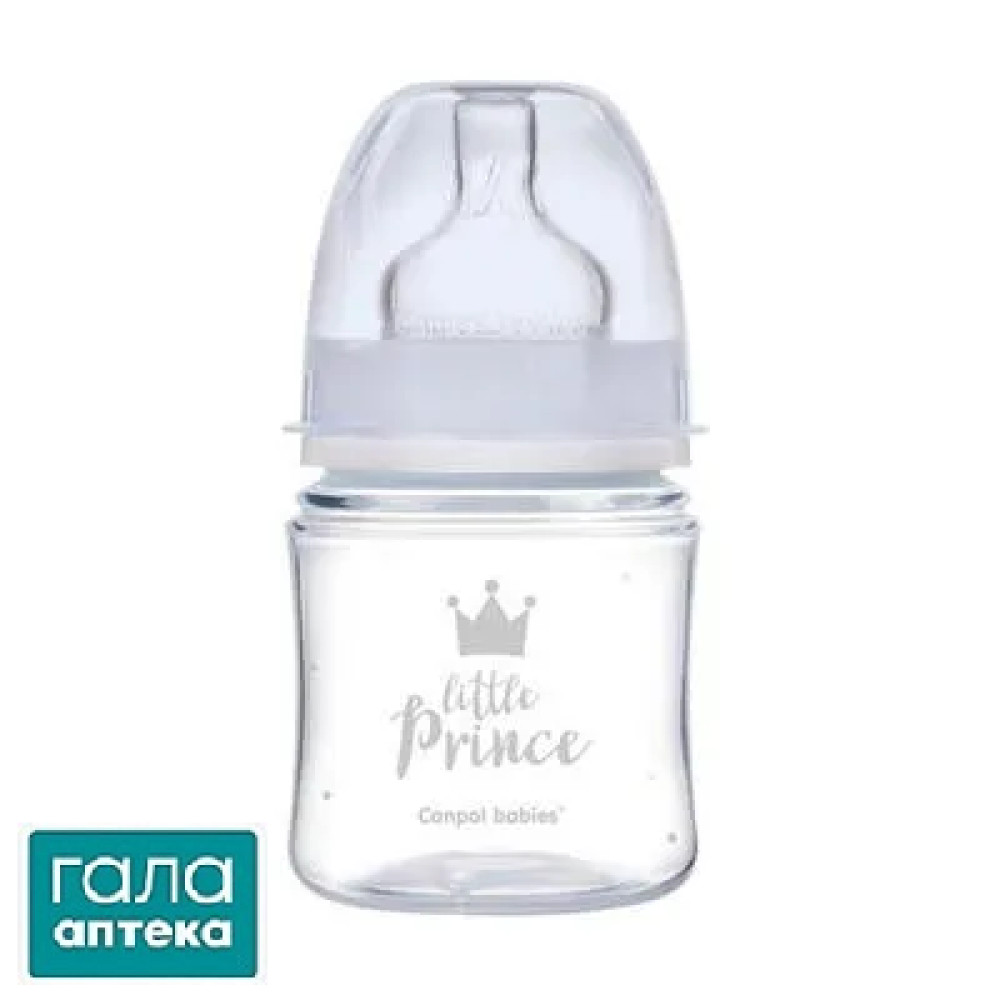 Пляшечка Canpol Babies Easystart Royal baby антиколікова з широким отвором, синя, 120 мл