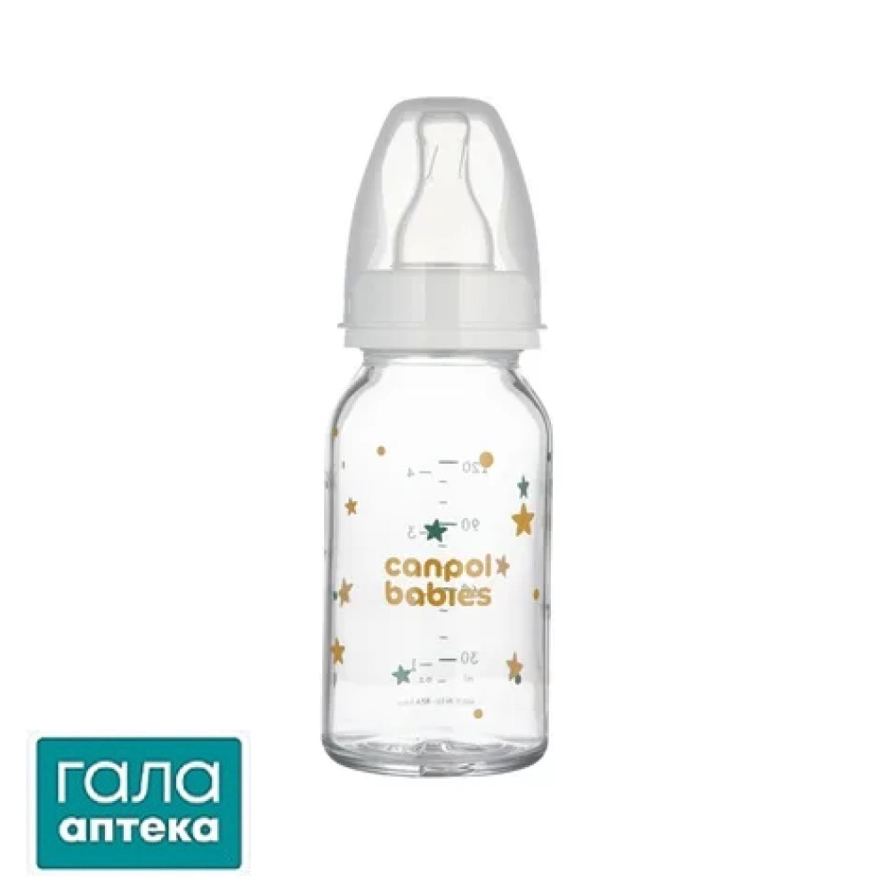 Пляшечка Canpol Babies 42/202 скляна з малюнком, 120 мл