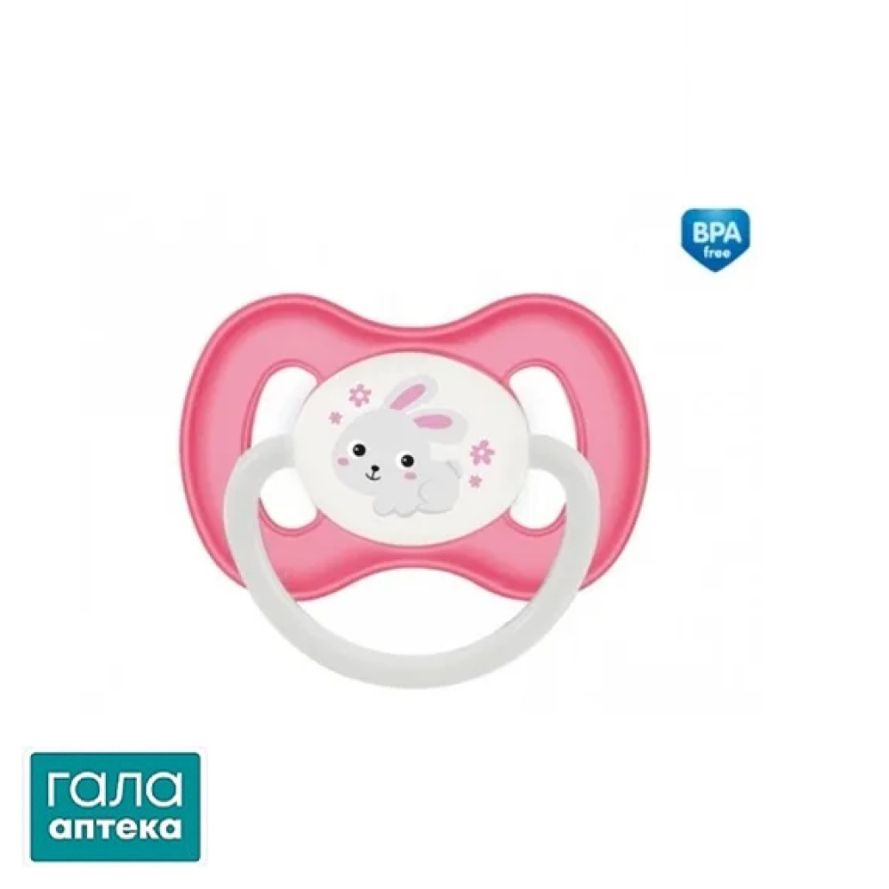 Пустышка латексная Canpol Babies Bunny & Company 23/278_pin круглая 6-18 месяцев, 1 шт