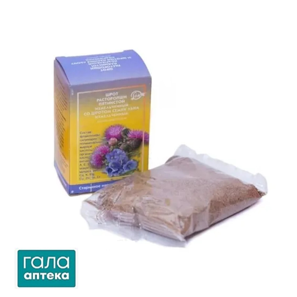 Шрот расторопши пятнистой со шротом семян льна по 100 г в пач.