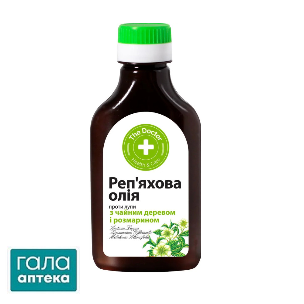 Олія реп'яхова The Doctor проти лупи з чайним деревом і розмарином, 100 мл