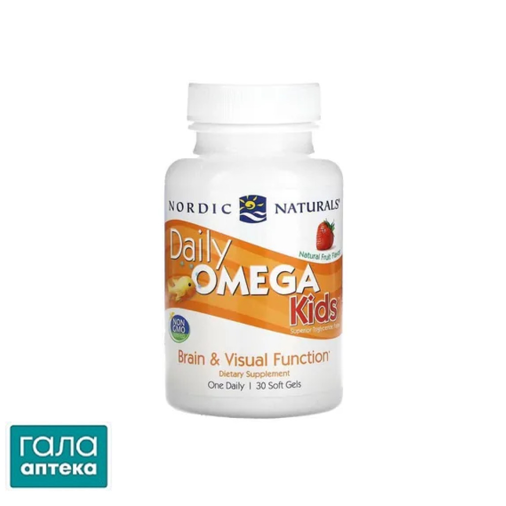 Nordic Naturals Daily Omega Kids фрукт.смак капс. №30