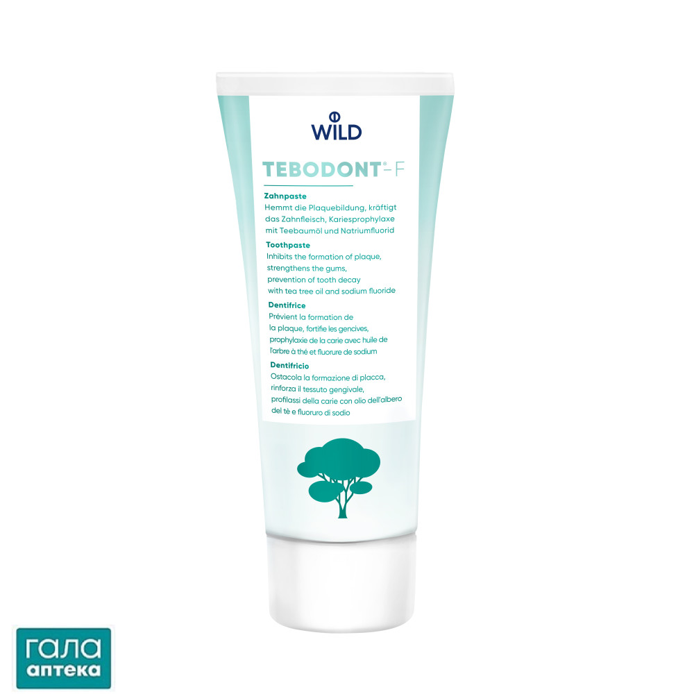 TEBODONT-F Зубна паста з олією чайного дерева (Melaleuca Alternifolia) та фторидом, 75 мл