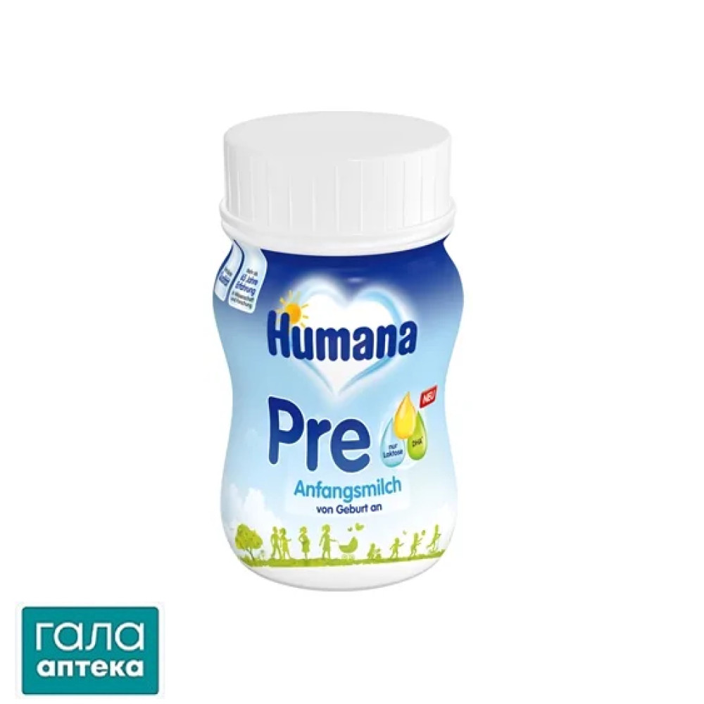 Суміш рідка молочна Humana PRE з LC PUFA, пребіотиками і нуклеотидами для дітей з 0 до 3 місяців, 90 мл