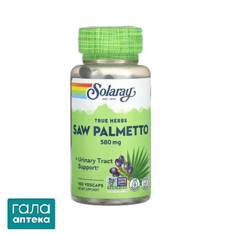 Ягоди Со Пальметто Solaray Saw Palmetto Berry 580 мг вег. капсули №100