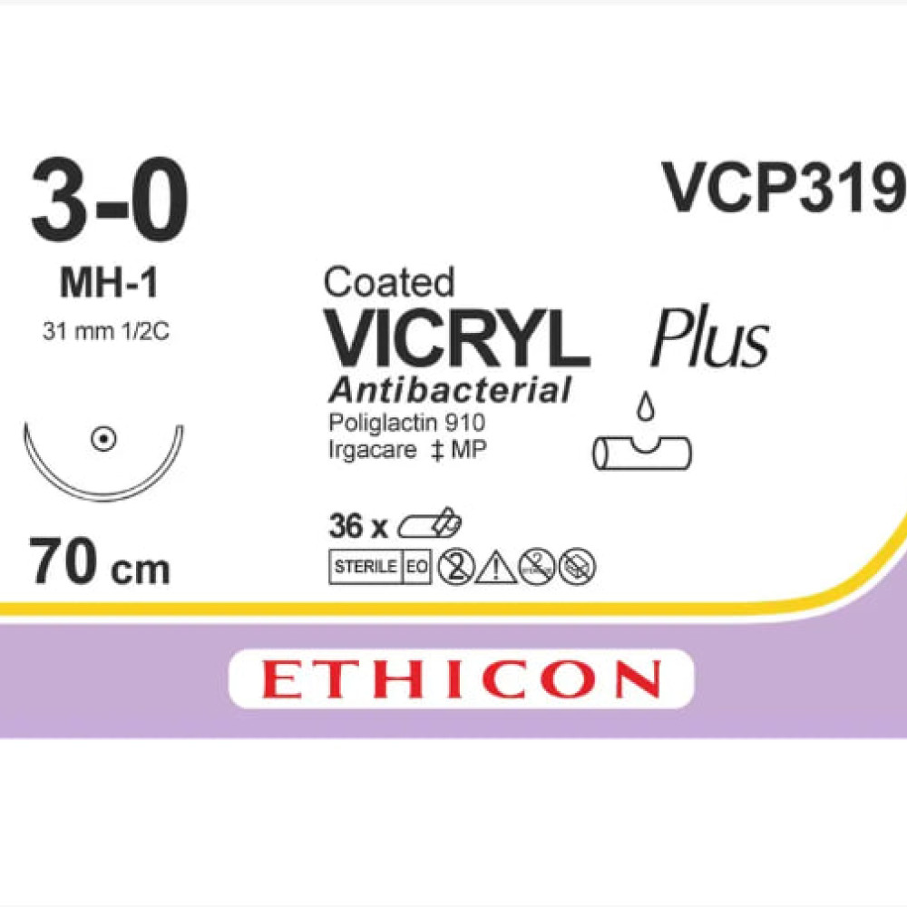 VICRYL фіолетовий 70см M2 USP3-0 одна голка SH
