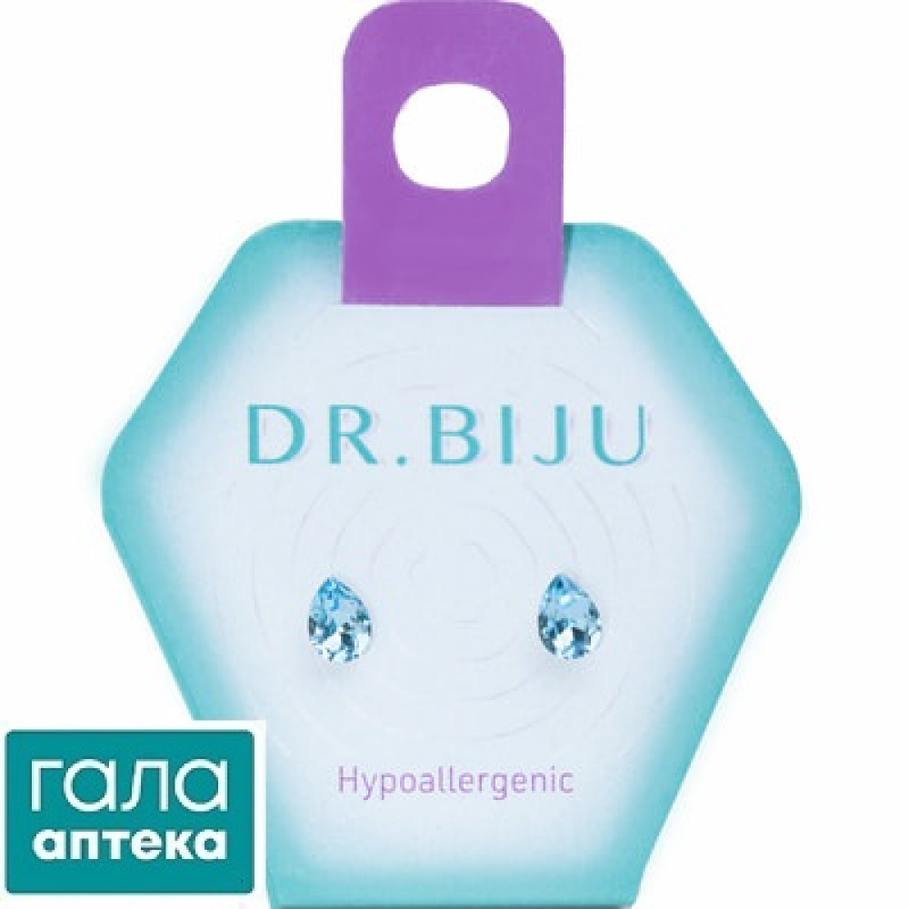 Dr.Biju Серьги Изысканная груша 6.0mm/мм Аква Богемика