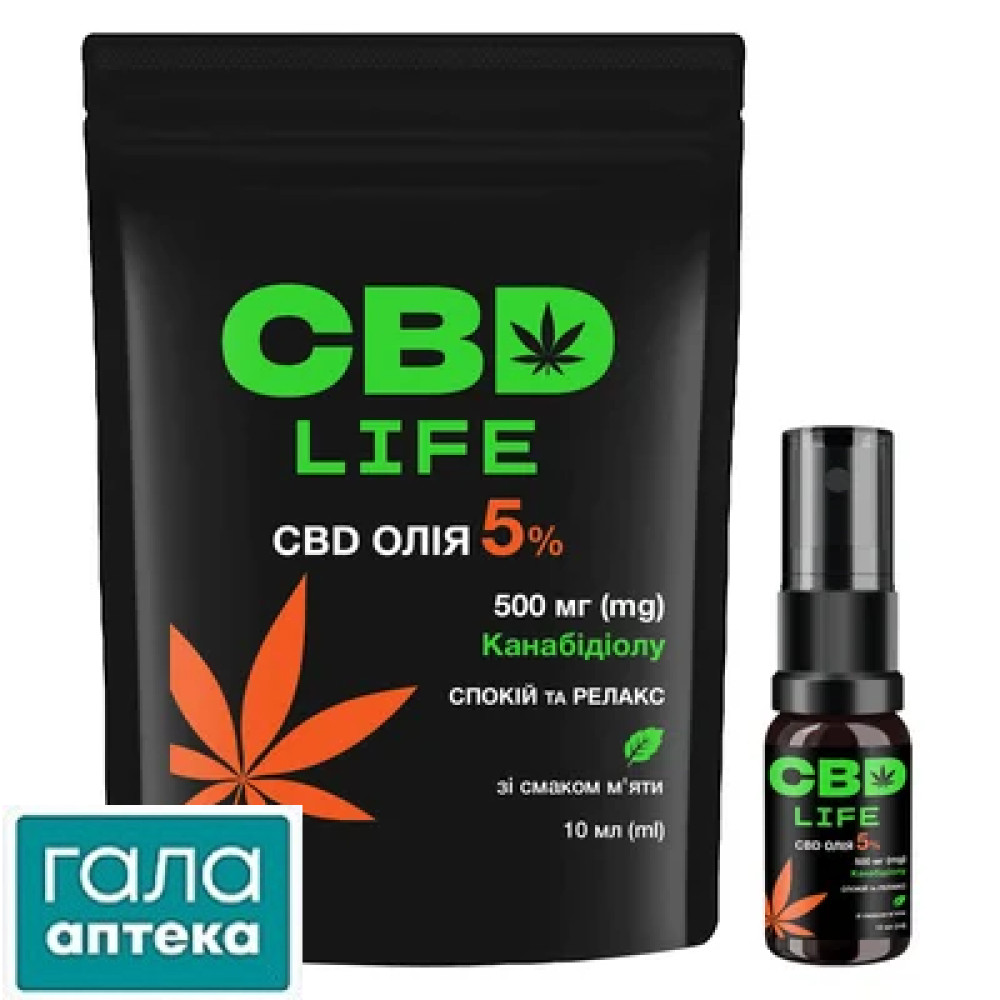 CBD олія 5% зі смаком м'яти 10мл ТМ CBD life