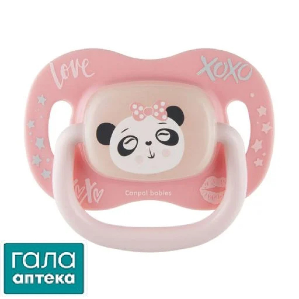 Canpol babies Пустушка силіконова симетрична 0-6 м-ців EXOTIC (панда)34\920