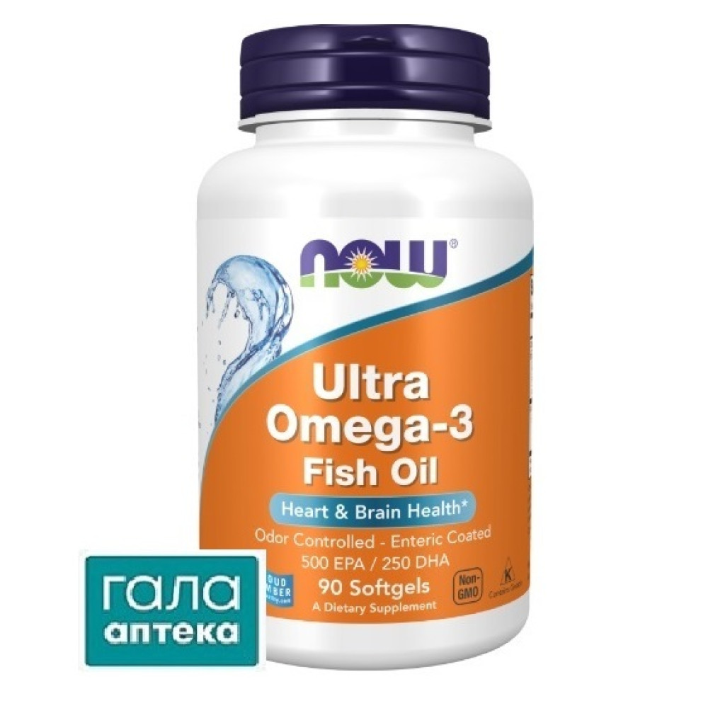 NOW Ультра Омега-3 500 EPA/250 DHA м'які гелеві капсули №90