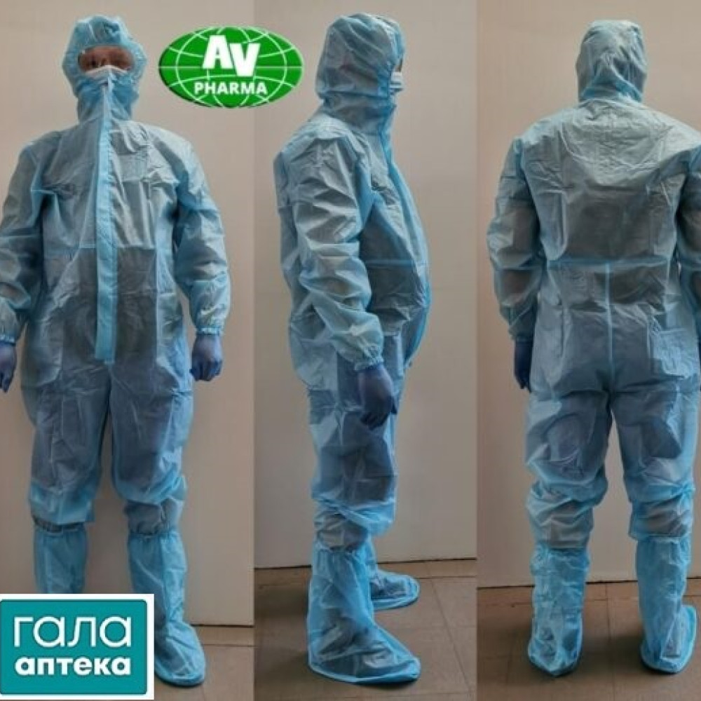 Комбинезон защитн.однор. с капюшоном р-р L (50-52)