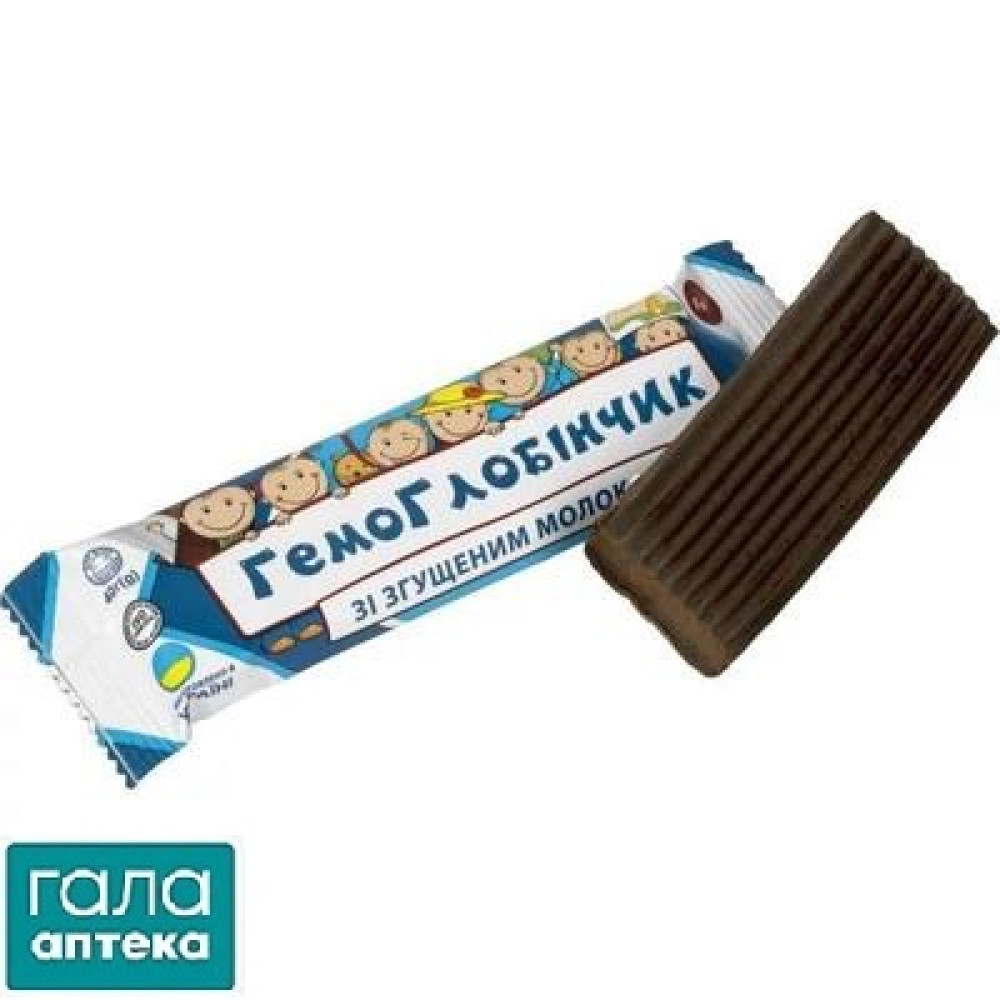 Гемоглобінчик із згущен.молоком плитка 40г дієт.АКЦІЯ