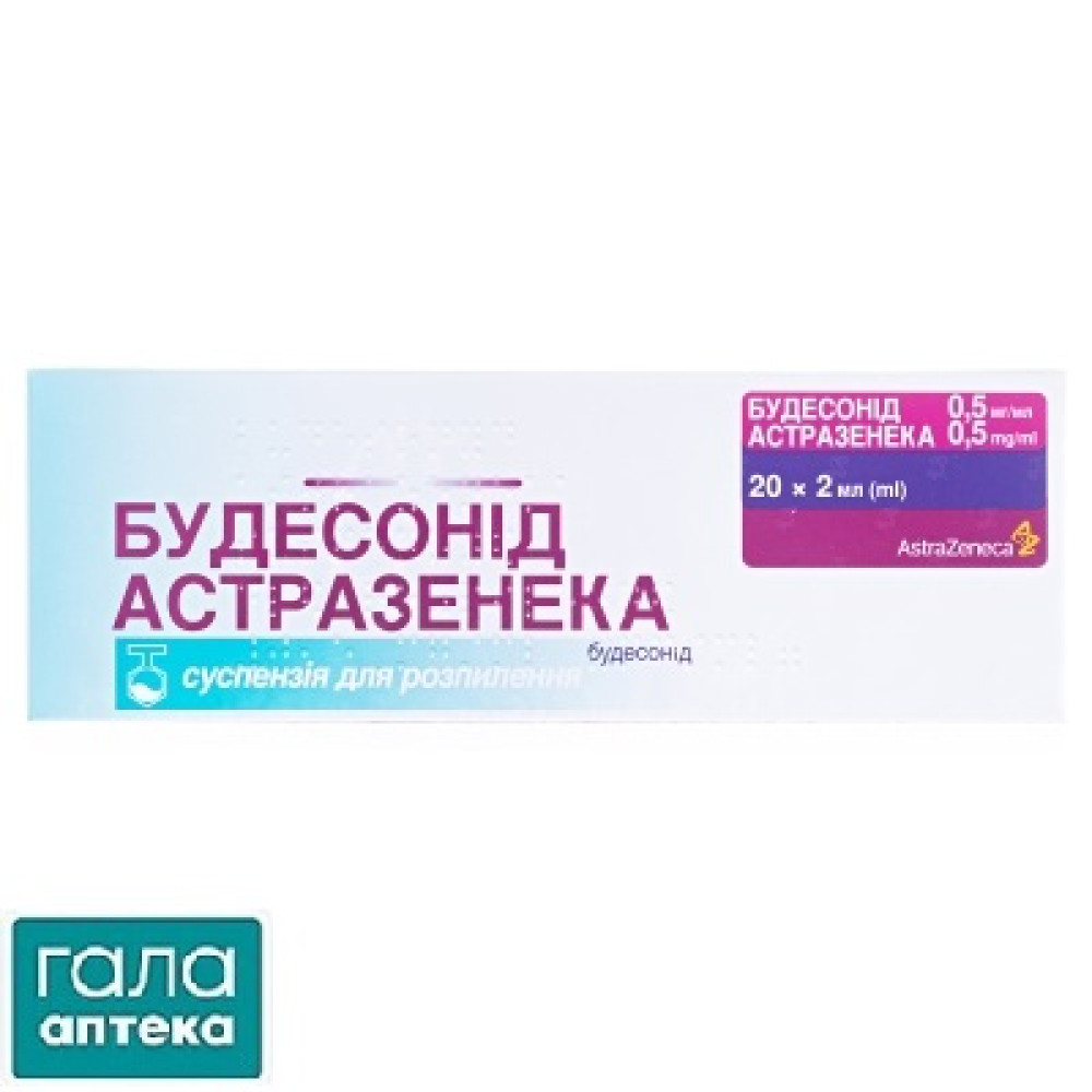 Будесонид Астразенека сусп.д/расп. 0,5 мг/мл 2 мл №20(5Х4)