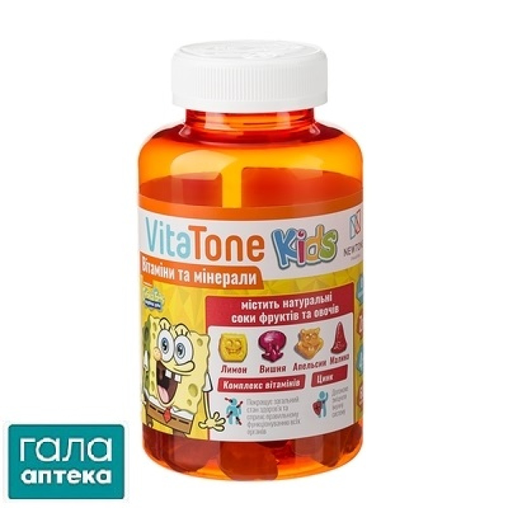 VITATONE KIDS Губка Боб жел.пастилки витамины и минералы №60 банка