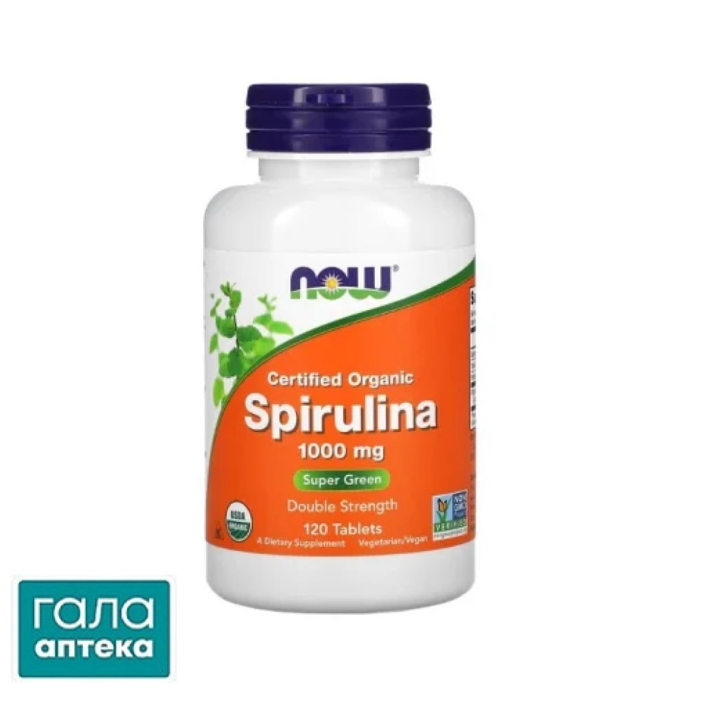 NOW спирулина орг. таб. 1000мг №120