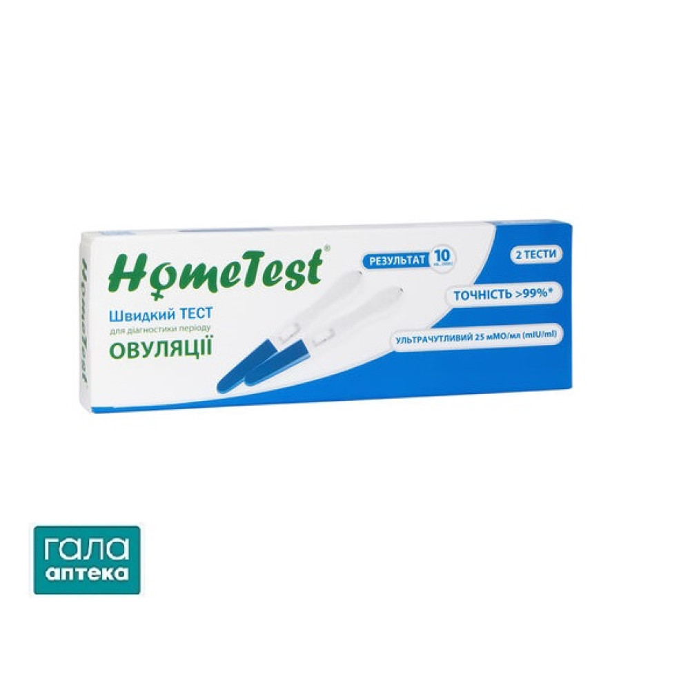 Тест Home Test струмен.д/діагност.періоду овуляції по сечі №2 карт.уп.