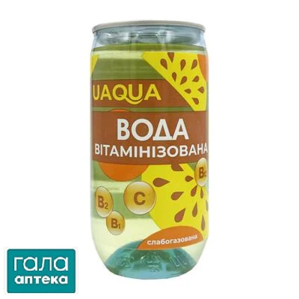 ВОДА ЮАКВА/UAQUA ВІТАМІНІЗОВАНА СЛАБОГАЗОВАНА, ДОБАВКА ДІЄТИЧНА, 250,0 МЛ(ml), БАНКА