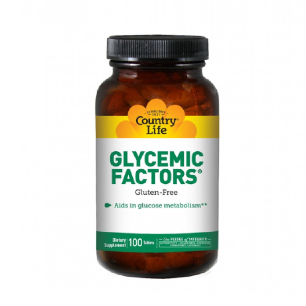 Country Life Glycemic Factors, для стабилизации гликемического индекса, 100 таблеток