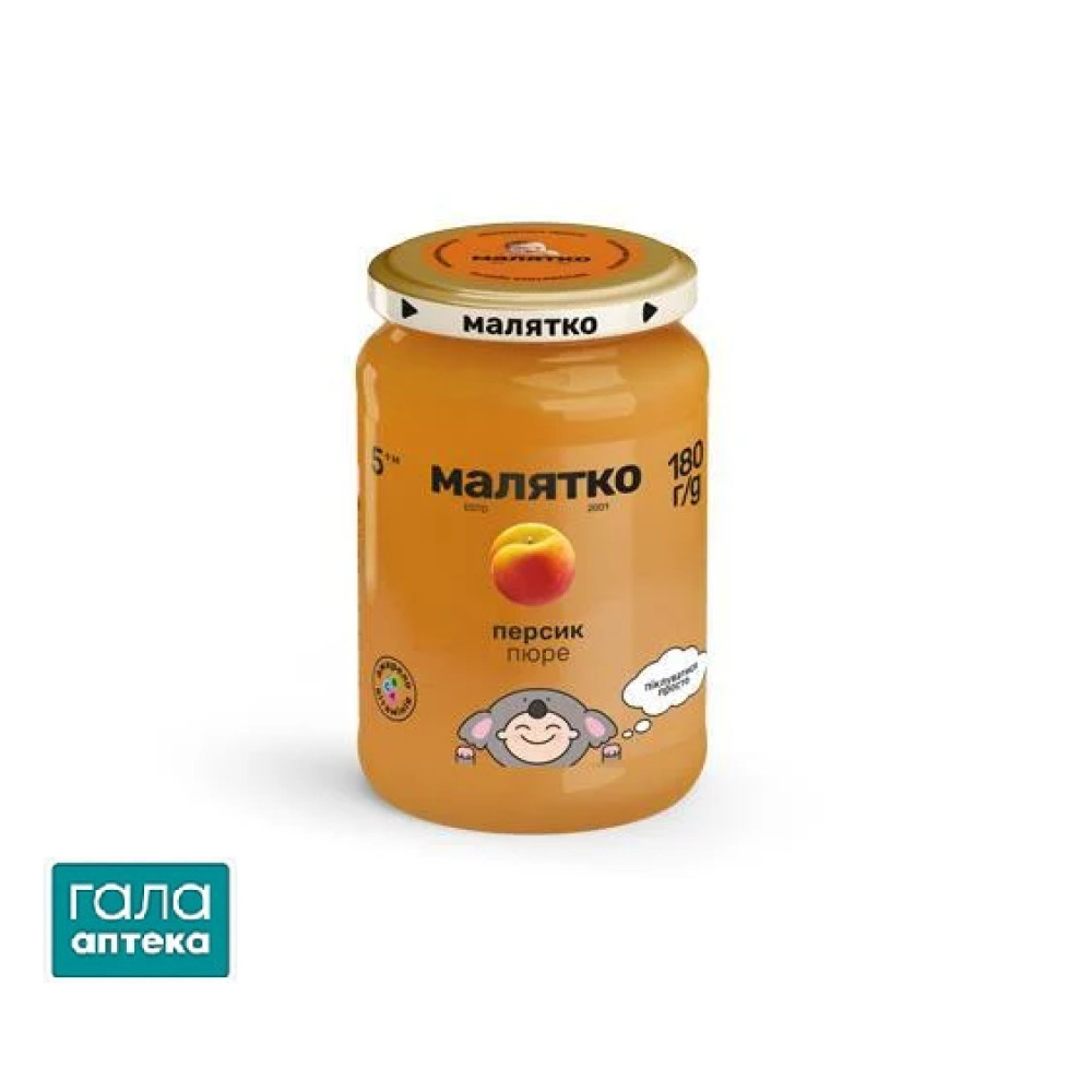 Пюре Малятко з персика  с/б, 180г