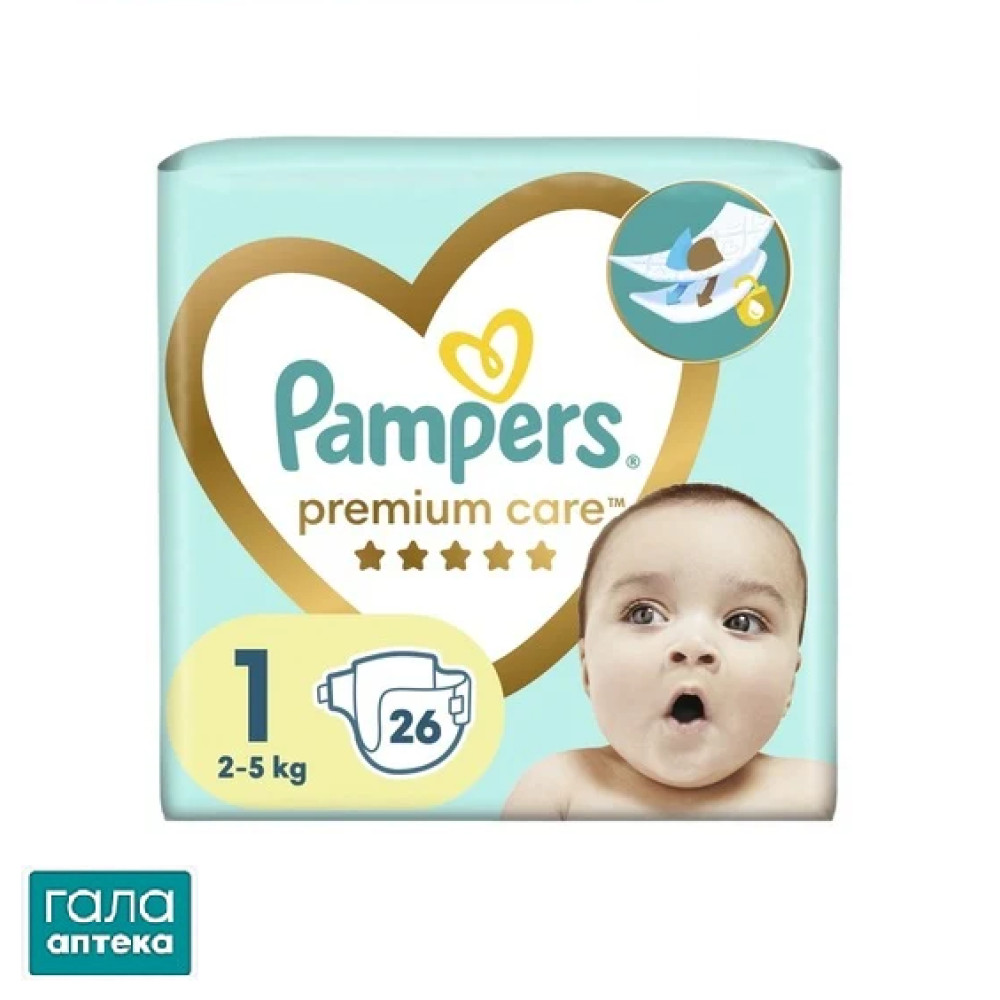 Підгузки дитячі Pampers Premium Care розмір 1, 2-5 кг, 26 шт